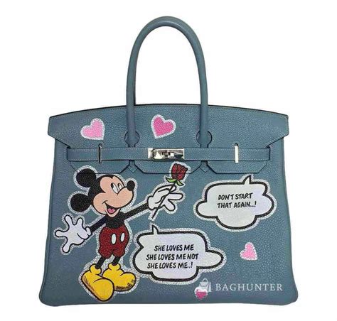 Hermès Birkin 35 Custom Artwork Mickey Mouse Bag 